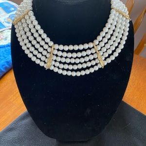 Beautiful Faux Pearl Necklace with 5 strands